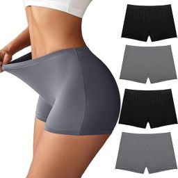 Pack of 4 Solid Women Black, Grey Cycling Shorts, Gym Shorts, Night Shorts, Regular Shorts, Running Shorts, Sports Shorts-image-20