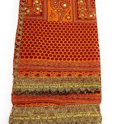 Cotton Blend Polka Print Yellow, Red Women Dupatta-picture-26