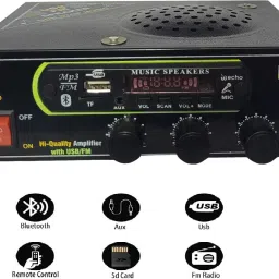 sonic boom Stereo Amplifier with built in Speaker USB,Bluetooth,Radio,AUX 30 W AV Power Amplifier image 2