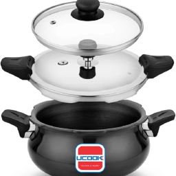By United Ekta Engg. HA Duo Lid 2 in 1 Multipurpose All in one 3 L Induction Bottom Pressure Cooker-19