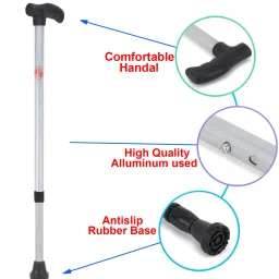 Walking Stick for Men & Women Old Age Light Weight Height Adjustable CREAM COAT Walking Stick-image-94