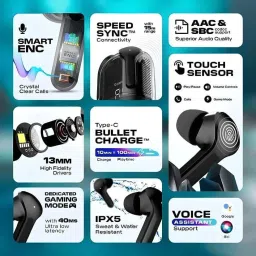 fuziqra al products GWALBROS ULTRA PODS, AIRPODS with 40 Hours Playback and transparent Display_2 Bluetooth Headset image 4