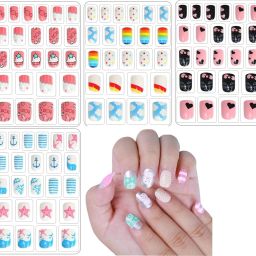 Press on Nails for Kids Children Girls Toys Girls Acrylic Fake Nails MULTICOLOUR-26