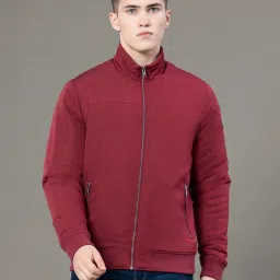 Men Solid Bomber Jacket-image-56