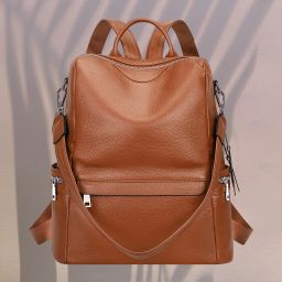 Medium 24 L Backpack Backpack Purse for Women Convertible Travel Vintage Leather backpack-image-44