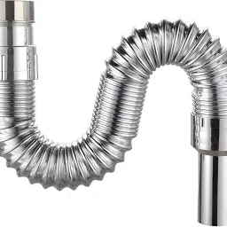 Chrome Plated Flexible Waste Pipe 1-1/4" for Kitchen Sink Waste Water Drain Hose Spout Faucet-image-42