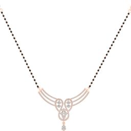 Diamtrendz Jewels BIS Hallmarked Pure Rose Gold without chain 14kt Cubic Zirconia Rose Gold Mangalsutra Tanmaniya-image-80