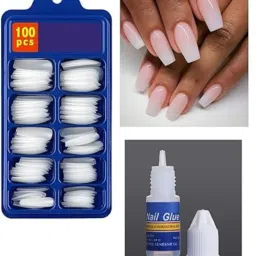 Artificial White Nails Party Marriage With Glue Reusable Fake Nails (pack 101 )-image-37