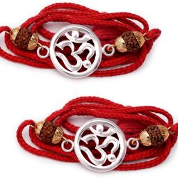Designer MJ-SL-ROOM-02 Silver Rakhi Set-image-2