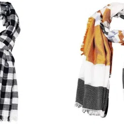 Checkered Pure Cotton Men Multicolor Fancy Scarf-image-63