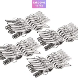 48 Pcs Hanging Cloth Drying Pegs/Clips|Heavy Duty & Stainless Steel Material Stainless Steel Cloth Clips-18