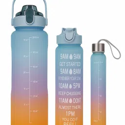 MehakFashion Label Gradient Motivational Bottle Series Time-Marked Water Bottles 2000 ml Water Bottles-9