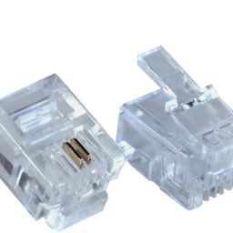 EXPERTRONICS RJ11 Connector Transparent Pack of 100 Male Plugs 6P2C Network Interface Card-12