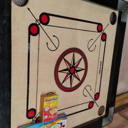 20. inch. carom.&. coins. and.striker (black) Carrom Board 56 cm Carrom Board-image-7