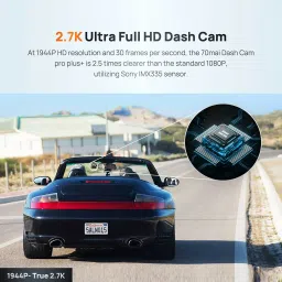 70mai Pro Plus+ A500S Dual Channel,2.7K,Built-in GPS Logger,Route Recorder In-car Camera System image 2