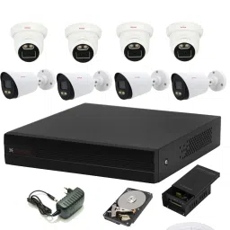 CP PLUS 8 Channal HD DVR 1080p 1Pcs,Colorful View In Nightvision Outdoor Camera 2.4 MP 4Pcs, Indoor Camera 2.4 MP 4Pcs,1 TB Hard Disk,Full combo set Security Camera-17