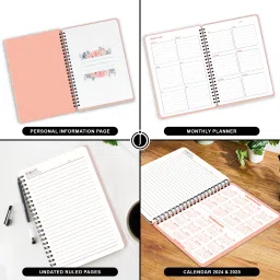 jhingalala Wiro Diary With Initial Letter E Floral Design Spiral Notebook With Dangler A5 Notebook Ruled 160 Pages image 4