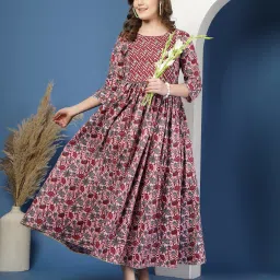 Women Gown Multicolor Ankle Length Dress-image-46