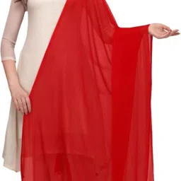Chiffon Solid Red Women Dupatta-image-103