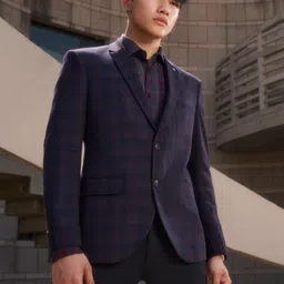 Crimsoune Club Slim-Fit Checked Single Breasted Casual Blazer-image-24