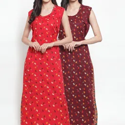 Secret Wish Women Pack of 2 Printed Nightdresses-image-23