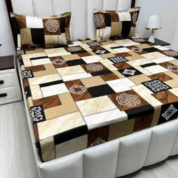 Pure Decor Passion Fur Ethnic Motifs 330 TC Pure Cotton Queen Bedsheet Set-2.28 m x 2.54 m-picture-12