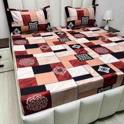 Pure Decor Passion Fur Ethnic Motifs 330 TC Pure Cotton Queen Bedsheet-2.28 m x 2.54 m-image-90