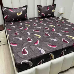 Pure Decor Purple & White Ethnic Motifs 350 TC Queen Bedsheet with 2 Pillow Covers-picture-16