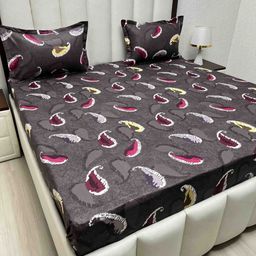 Pure Decor Purple & White Ethnic Motifs 220 TC Queen Bedsheet with 2 Pillow Covers-picture-19