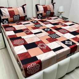 Pure Decor Passion Fur White & Black Ethnic Cotton 230 TC Queen Bedsheet Set-2.28mx2.54m-image-52