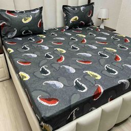 Pure Decor Passion Fur Grey & White Ethnic Cotton 230 TC Queen Bedsheet Set-2.28mx2.54m-image-95
