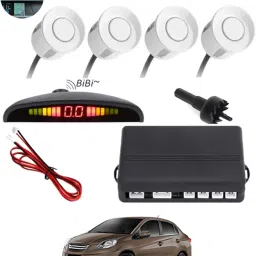 Car Reverse Parking White Sensor With Led Display/Buzzer-18 White 4Parking Sensor Increased Safety For Passengers Universal For Car-18 Parking Sensor-image-72