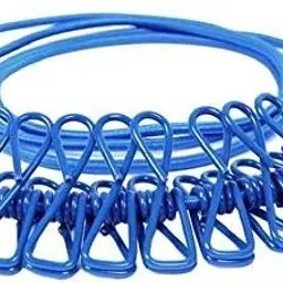 Clothes Hanging 2 Hook Drying Rope 12 Clips Portable Outdoor Travel Clotheslin Plastic, Steel Retractable Clothesline-20