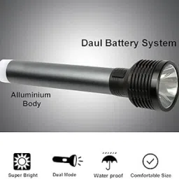 zeno volt Long Range Torch Light with Lithium Battery Mini Hand Emergency Torch Torch image 4