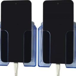 M/S DSNS Wall Mounted Mobile Holder| Mobile Phones Charging Stand Holder | Plastic Wall Mount Charging Stand Mobile wall stand (Blue PackOF2) Mobile Holder-24