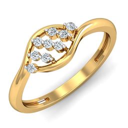 KUBERBOX Nishdih 18KT Gold Diamond Studded Ring-2.0gm-image-56