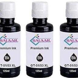 salaar GT51/53XL Refill Ink(135ml X 5 Bottle)Compatible For HP GT5810,GT5821 Printers Black Ink Bottle-1