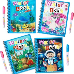 Reusable Magic Water Book for Kids Paint Colouring Drawing Pen Books Combo-44