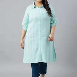 AURELIA Plus Size Striped Kurta-28