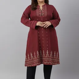 W Plus Size Women Printed Ethnic Motifs Anarkali Kurta-image-18