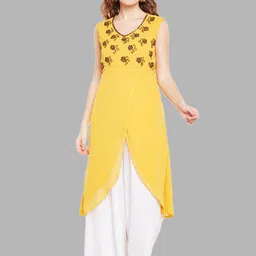 Bitterlime Woman Mustard Yellow Kurti-image-1