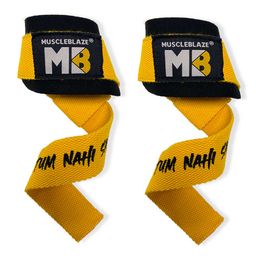 MuscleBlaze Weight Lifting Strap (Tum Nahi Samjhoge),  Yellow  Free Size -image-120