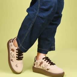 jm looks Women’s Casual Sneakers | Cute Teddy Bear Embroidered Lace-Up Shoes Sneakers For Women-picture-6