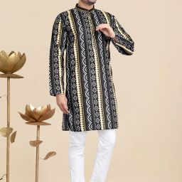 Men Printed Cotton Blend Straight Kurta-image-22