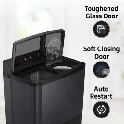 samsung 9 kg Semi Automatic Top Load Black, Grey image 3
