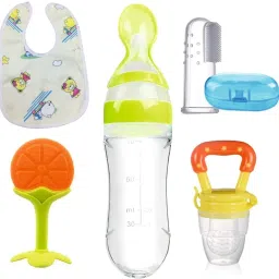 Baby fruit nibble,teether,bib&spoon for feeding Teether and Feeder(GREEN) Teether and Feeder-19