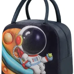 3D Astranaut cartoon children's lunch box insulation bag lovely portable Waterproof Lunch Bag-image-1