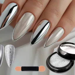 Chrome Nail Powder Solid Glitter Nails Art Powder, easy to use SILVER-image-49