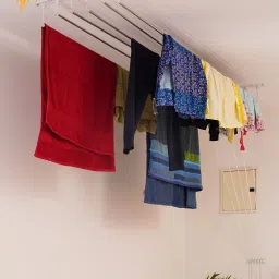 Steel Ceiling Cloth Dryer Stand 5 Feet 6 Pipes set with Metal Channel(Extra Cones & Caps)-image-8