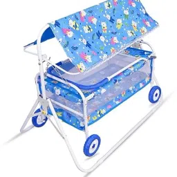 Baby Cradle Cot Cum Stroller Blue Bassinet For Baby Boys & Baby Girls Stroller-76